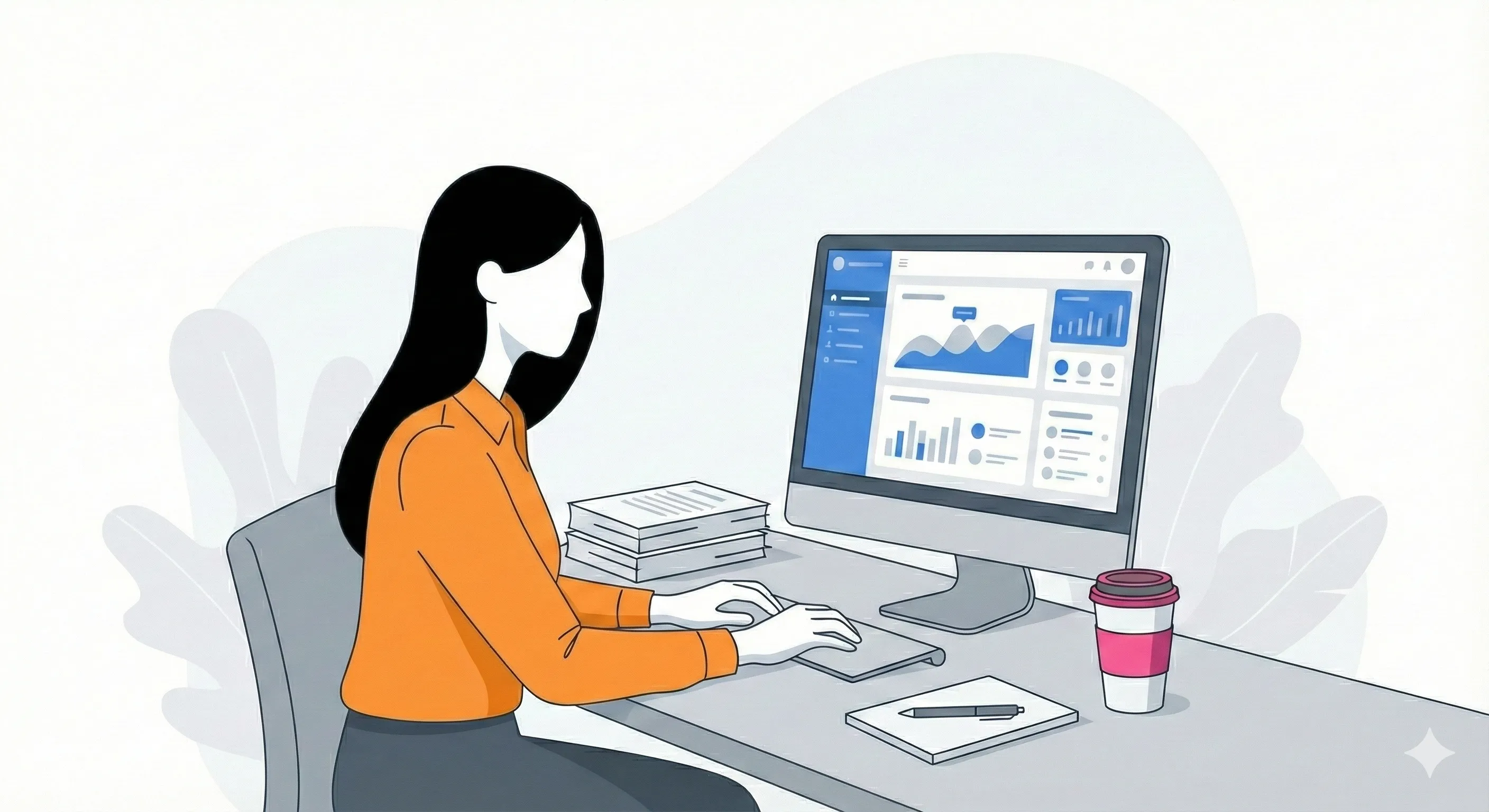 スタッフがPCで作業しているイメージ